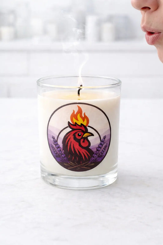 Roosters candles, lavender scent Roosters candles